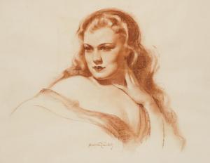 CRANDELL John Bradshaw 1896-1966,Portrait of a beauty,John Moran Auctioneers US 2019-06-23
