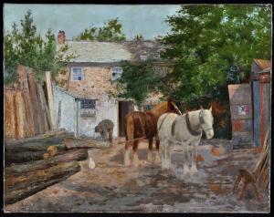 CRANE John 1800-1800,Draught horses in a timber yard,Anderson & Garland GB 2016-11-08