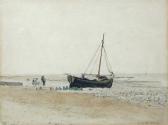 CRANE Walter 1845-1915,Beach Scene with Sailing Boat,1860,Cheffins GB 2012-09-19