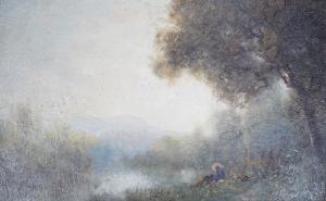 Crannell MINOR Robert 1839-1904,Ethereal river landscape,Gorringes GB 2022-12-19