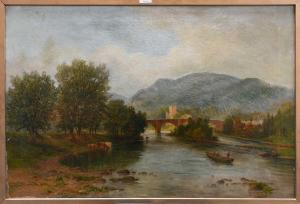 CRANSTOUN James Hall 1821-1907,Extensive Highland landscape with fishermen,Tennant's GB 2022-08-20