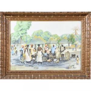 CRASTE leo 1887-1970,Le marché du charbon de bois à Kankan en Guinée,Herbette FR 2020-06-14