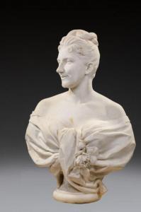 CRAUK Gustave 1827-1905,Portrait de femme en buste de 3/4, drapée, épaules,Art Valorem FR 2020-11-17