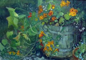CRAVEN DAVID 1951-2012,Garden tub with nasturtiums,The Cotswold Auction Company GB 2019-05-14