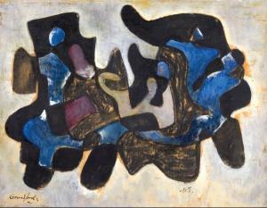 CRAWFORD Hugh Adam,Arabesques bleues et noires,1958,AuctionArt - Rémy Le Fur & Associés 2020-12-15