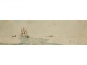 CRAWFORD LINDSAY A.W 1800,Ships in the polar ice displaying red flags,1897,Duke & Son GB 2014-04-10