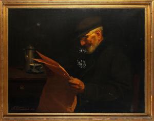 CRAWFORD Richard Goldie 1800-1900,An old man reading the paper,1908,Bonhams GB 2012-10-03