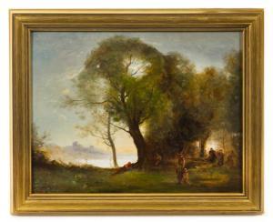 CRAWLEY Ida Jolly 1867-1946,Landscape with Figures,Hindman US 2018-01-30