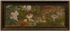 CRAWLEY Ida Jolly,woodland with mushrooms, rhododendron and a frog,1929,Brunk Auctions 2009-09-24