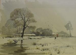 CRAWSHAW Alwyn 1934,a winter landscape,Charterhouse GB 2019-04-17