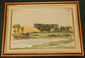 CRAWSHAW Alwyn 1934,Landscape with cottage,Golding Young & Mawer GB 2017-09-20