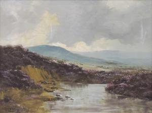 CREIGHTON Lewis,Heather covered moorland landscape with sheep graz,1907,Tennant's 2024-02-09
