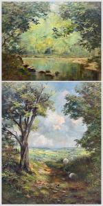 CREIGHTON Lewis,Woodland Pond Scene and Moorland Landscape with Tr,David Duggleby Limited 2024-02-08