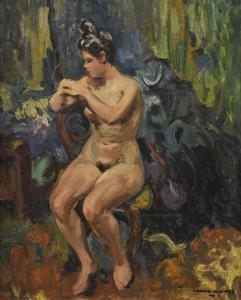 CREIXMANS Pierre 1893-1965,Femme nue assise,Daguerre FR 2016-06-08