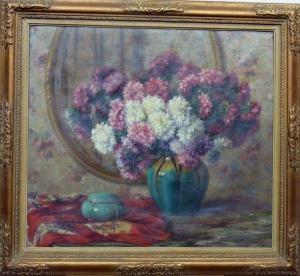 CREMERS PIERRE 1900-1900,Bouquet de fleurs au vase bleu,Auxerre Enchères FR 2012-04-15