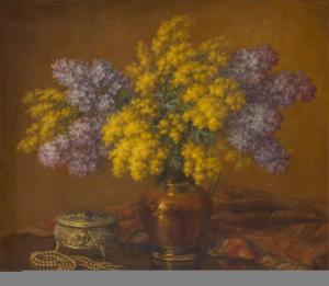 CREMERS PIERRE 1900-1900,Vase fleuri sur un guéridon,Horta BE 2012-03-19