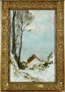 CREPIN Louis Joseph Désiré 1828-1887,Neige en Brabant,Galerie Moderne BE 2019-06-18