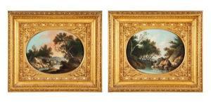 CREPIN Louis Philippe,Paesaggi fluviali animati da pescatori,Casa d'Aste Arcadia 2023-10-25