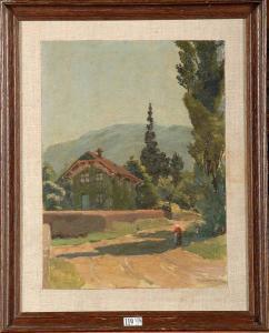 CRESPIN Adolphe 1859-1944,Paysage animé,VanDerKindere BE 2011-04-12