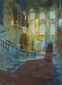 CRESSWELL ANDREW 1957,HERMITAGE - THE JORDAN STAIRS IN THE WINTER PALACE,Lyon & Turnbull 2013-04-17