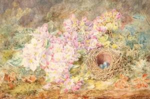 CRESWALL Henrietta 1800-1900,IN THE MERRY MONTH OF MAY - FLOWERS AND BIRD'S NE,1891,Sloans & Kenyon 2005-09-18