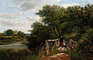 CRESWICK Thomas 1811-1869,Landscape with Figures on a Bridge,William Doyle US 2024-01-25