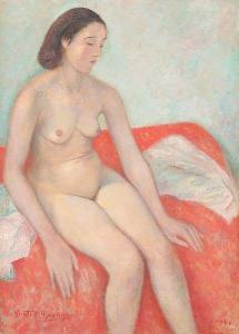 CRETEN Georges 1887-1966,Fille nue au divan rouge,1946,Horta BE 2022-11-14