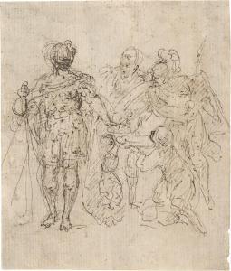 CRETI IL DONATINO Donato,Szene aus der Antike (Mucius Scaevola?),Galerie Bassenge 2023-12-01