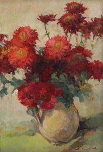 CRETULESCU Honoriu I 1897-1978,Chrysanthemums,1968,Artmark RO 2023-07-12