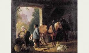 CREUSE de Auguste 1806-1839,Le nettoyage des cuivres, 1838,1837,Mercier & Cie FR 2000-12-10