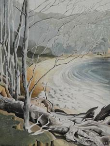 CRIGHTON John,On the Beach, Bostaquet Bay, Kawau Island,1954,International Art Centre NZ 2015-02-25