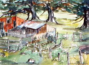 CRIPPEN Jack W. 1916-1986,Farmyard Scene,International Art Centre NZ 2007-11-27