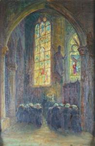 CRISMANE Georges Charles,Prière au choeur de l'église de Pont-Croix,Bretagn,Ruellan 2020-09-05