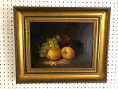 CRISP George 1875-1916,still life of red and white grapes with pears,1977,Wotton GB 2022-07-26
