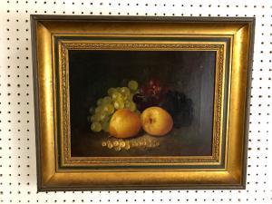 CRISP George 1875-1916,still life of red and white grapes with pears,1977,Wotton GB 2022-07-26