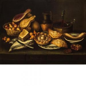CRISPO Gennaro 1600-1700,Natura morta con pere, salame e formaggio,Wannenes Art Auctions 2017-05-16