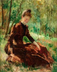 CRISTÓBAL ROJAS 1858-1890,Jeune fille sur l'herbe,1890,Millon & Associés FR 2019-06-26