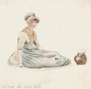 CRISTALL Joshua,A farmyard with chickens; and A country girl seate,1816,Christie's 2012-05-01