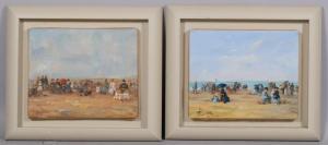 CRISTAUX Francis 1956,busy beach scenes,Burstow and Hewett GB 2024-02-29