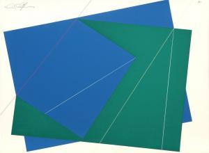 CRISTOFARO Cris 1948,Untitled - Green and Blue Rectangles,1978,Ro Gallery US 2024-04-04