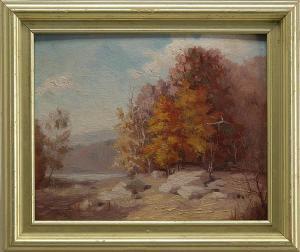 CRITTENDEN BALL STANLEY 1885,Autumnal landscape with lakeu,Eldred's US 2014-06-07