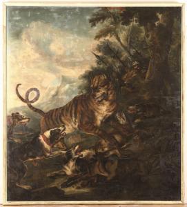 CRIVELLI IL CRIVELLONE Angelo Maria 1690-1730,Caccia alla tigre,Cambi IT 2023-11-30