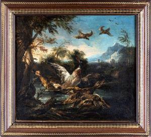 CRIVELLI IL CRIVELLONE Angelo Maria 1690-1730,Paesaggio con volatili,Casa d'Aste Arcadia 2023-10-25