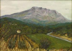 CROCHEPEYRE Lucien 1928,La montagne de la Sainte Victoire,Cornette de Saint Cyr FR 2010-12-15