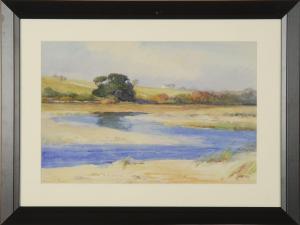 CROCKER MARION E 1867-1951,Landscape with winding marsh,Eldred's US 2011-08-03