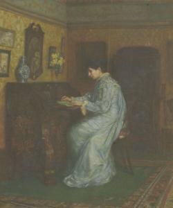 CROCKET Douglas 1901-1909,A WOMAN SEATED AT HER BUREAU WRITING A LETTER,Sworders GB 2016-09-13