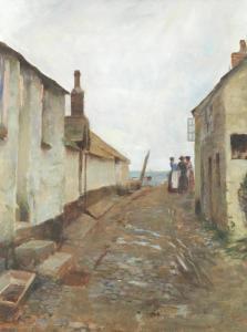 Crockett Henry Edgar 1870-1926,A fishing village street scene,Bonhams GB 2018-03-20