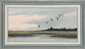 CROCKETT Willie C. 1900-2000,Mallards in flight over a marsh,Eldred's US 2015-04-03