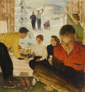 crockwell douglass 1904-1968,AFTER A DAY ON THE SLOPES,1954,Sotheby's GB 2017-04-07