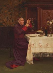 CROEGAERT Georges 1848-1923,A Cardinal enjoying a meal,John Moran Auctioneers US 2023-04-25